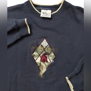 Vintage‎ Men’s Golf Grandpa Sweat Shirt Size XL Golfer Embroidered Guy Navy Blue